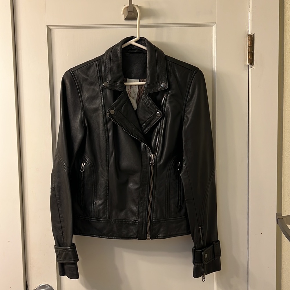 Free People Lamb Leather Moto Jacket.THE COOLEST VINTAGE JACKET